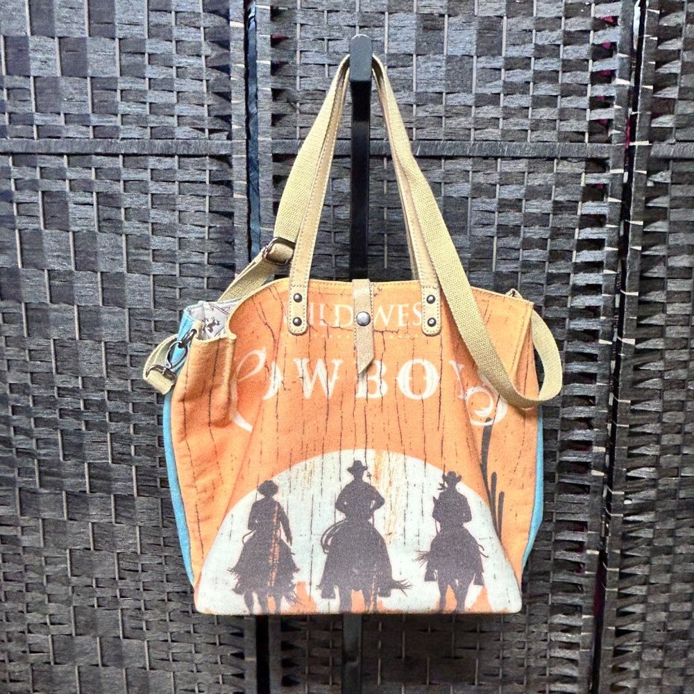 Montana West Cowboy Reversible Tote Bag Large Multicolor Leather Straps - Picture 14 of 14